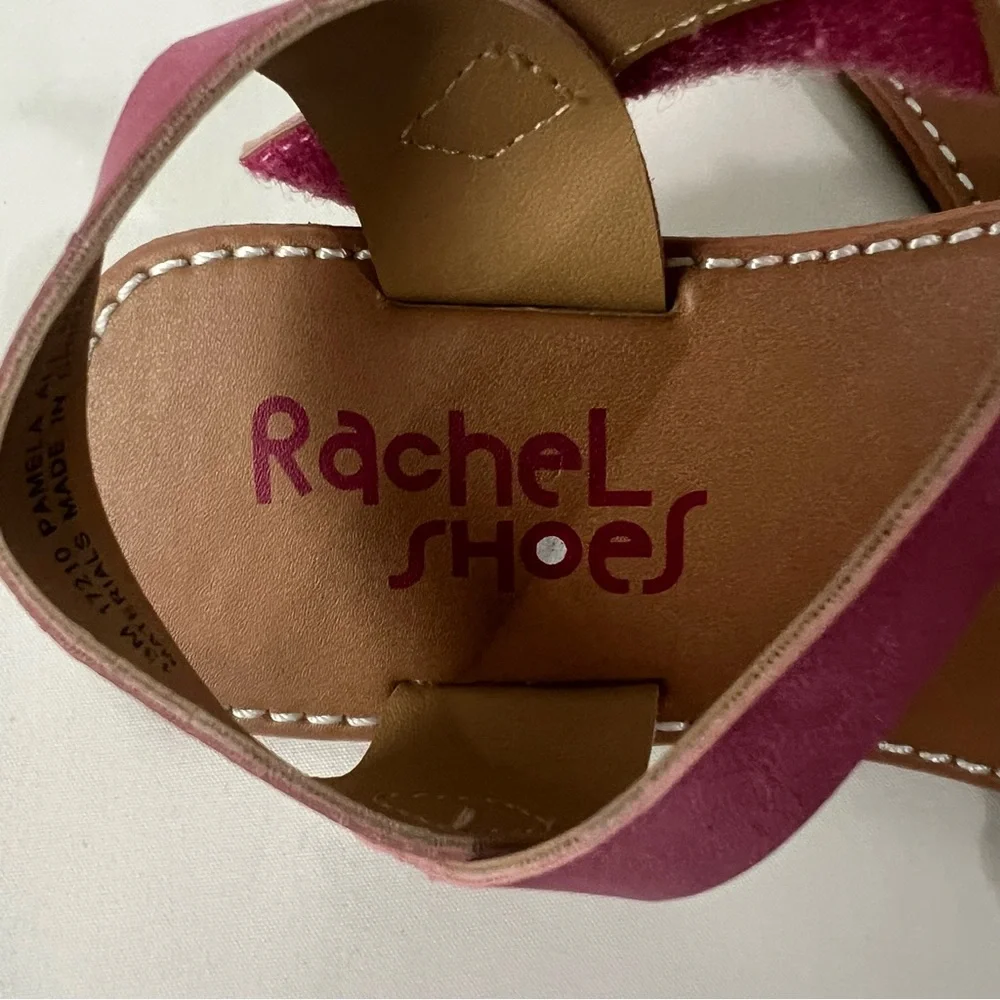 Rachel Shoes Pink and Tan Strap &‎ Buckle Sandals, Size 13, NWOT